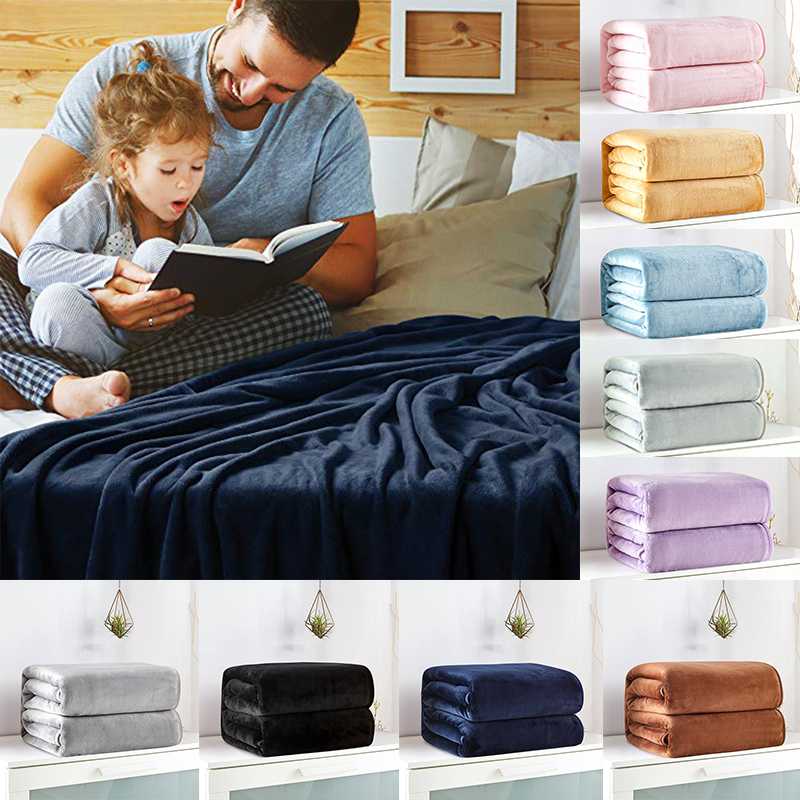 

CANIRICA Soft Blanket Solid Fleece Blankets for Beds Bedspread Travel Sofa Manta Warm Christmas Decorations for Home