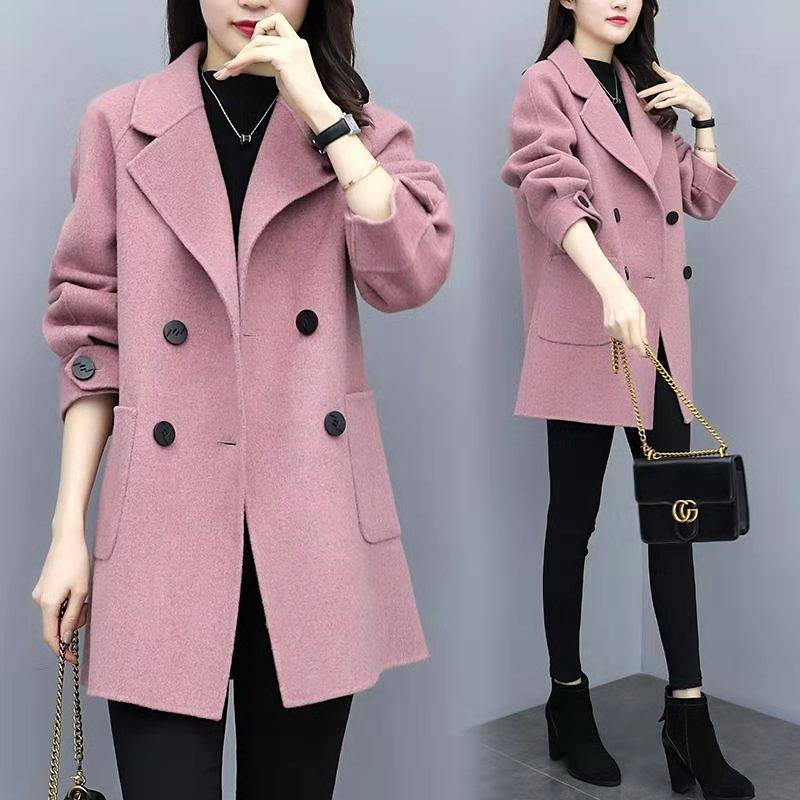 

High Grade Korean Long Thick Warm Wool Woolen Women Clothing Winter New Parka Temperament Coat Loose Woolen Coat Female Jacket, White