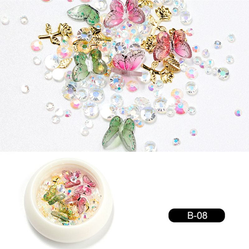 

1Box Resin Butterfly 3D Nail Stickers Nails Sequins Art Jewelry DIY Decorations