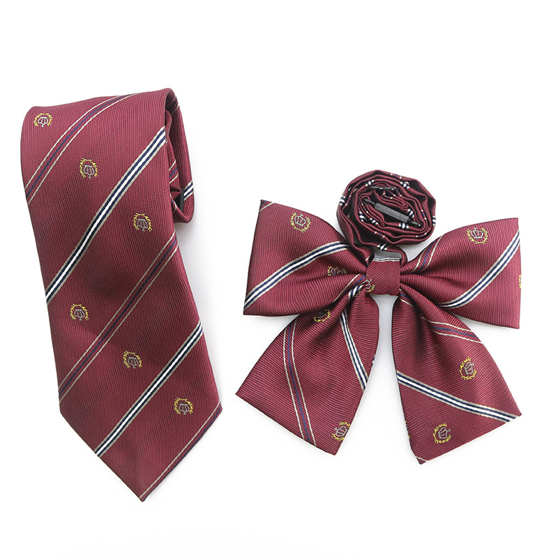 

JK Unisex Uniform Accessories Free Bow Tie Female Stripes Men's Lazy Tie Crown Flower Bow