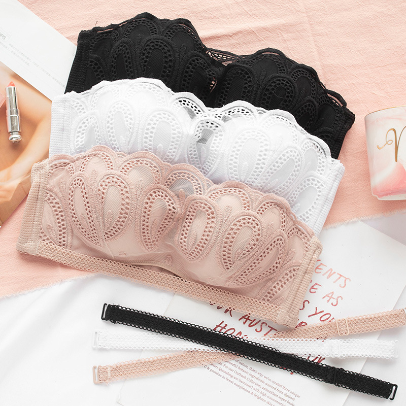 

Roseheart Women Fashion Khaki Lace Ruffle Cut Out Bra Sets Adjustable Straps Bralette Cotton Panties Push Up Underwear Lingerie, Black