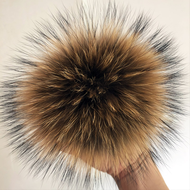 

100% natural fur pompom raccoon fur pom pom for hat beanies DIY Pompon For Caps Bags Scarf Accessories