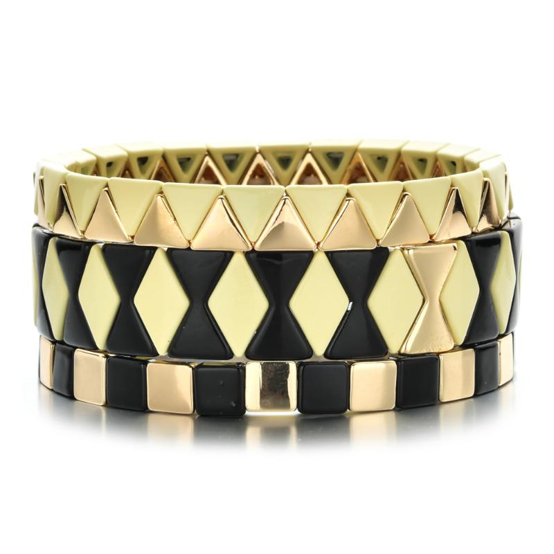 

Bohemian Style Handmade Enamel Rainbow Tile Bracelet & Bangle Jewelry Gifts Custom Bracelets for Women Gift