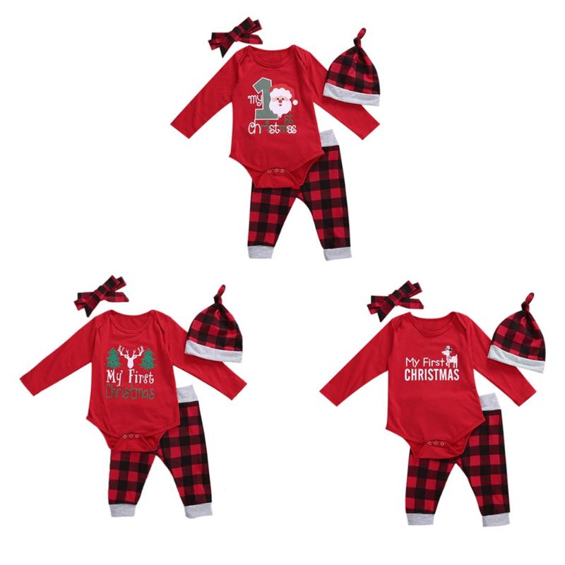 

Christmas New Newborn Baby Girls Clothes Set Fashion Infant Long Sleeve Romper + Pants Outfits 0-18M