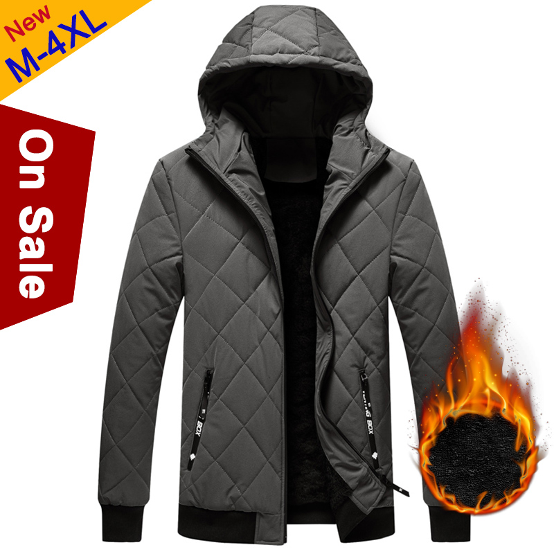 

2020 Winter Fleece Warm Jacket Coats Men Hooded Male Coat Jackets Parka Thick Thermal Quality Outerwears New Year Gift Clothing, Black
