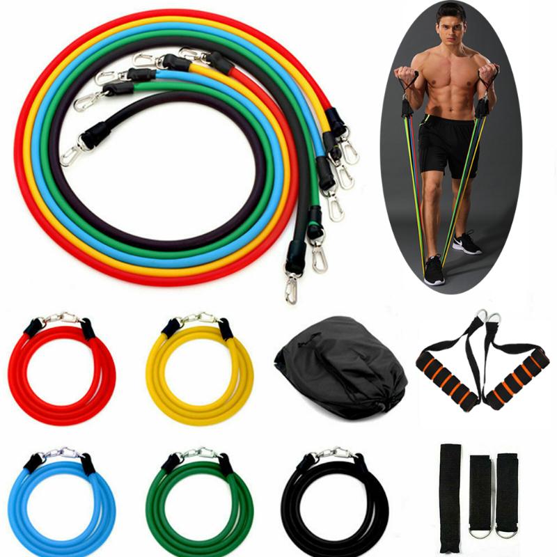 

11 Pcs Lot Resistance Bands Set Training Fitness Resistance Tube Band Fitness Workout Fintess Exercise Bands Yoga Pull Rope D30