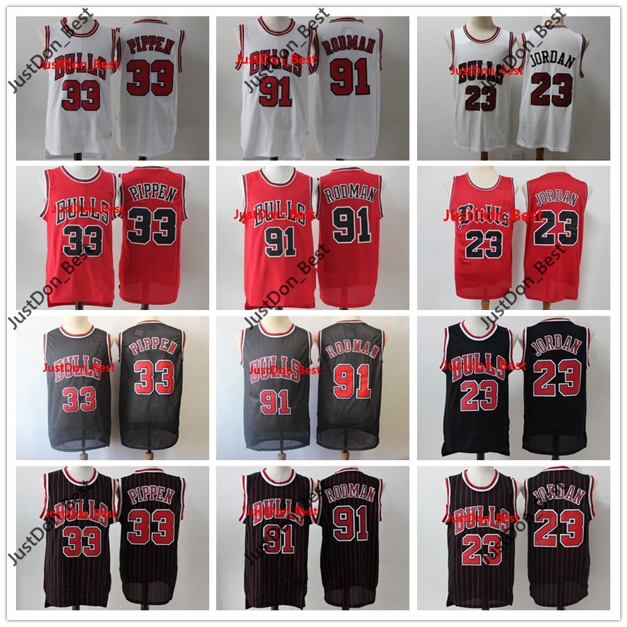 

Vintage Mens ChicagoBullsRetro 23 Michael 45 Scottie 33 Pippen 91 Dennis Rodman North College Stitched Red Basketball Jersey Shirts, Like pics