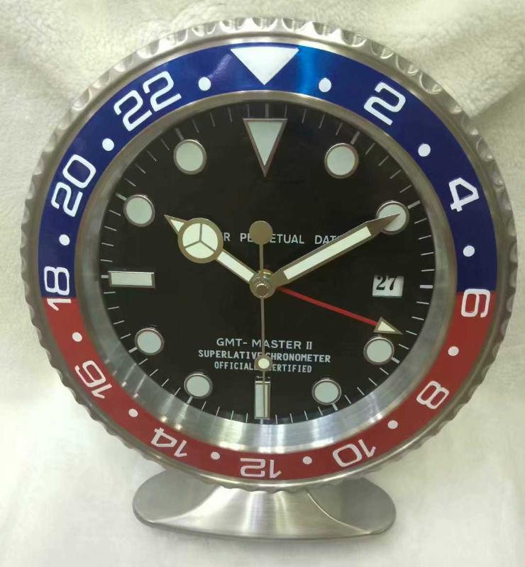 

Luxury Wall Clock Metal Table Clock Luminous Modern Silent 3d Calendar Desk Wall Watches Home Decor with Logo Gift Ideas