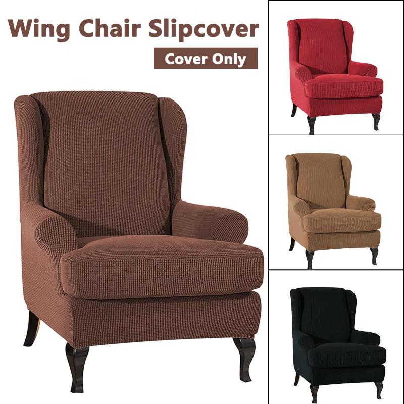 

Stretch Sloping Arm King Back Chair Cover Elastic Armchair Wingback Wing Sofa Back Chair Cover Protector SlipCover Protector
