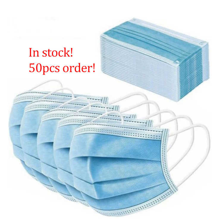 disposable face mask 50pcs 3 ply dust mask non-sterile mask medical face disposable