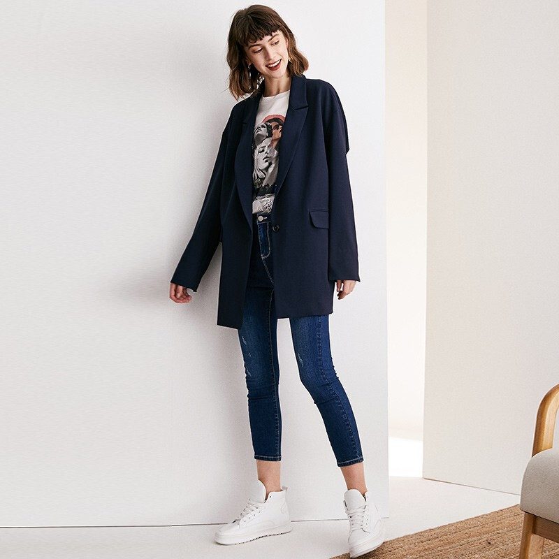 

POKWAI women' fashion coat long sleeve winter wear blazer coat, As pic