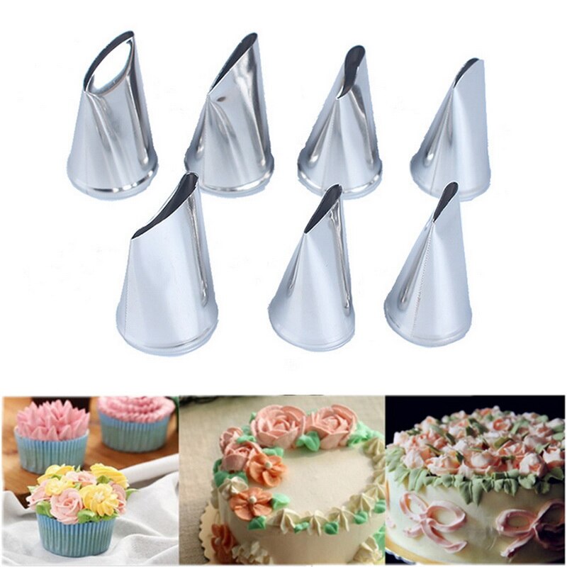 

New 5 pcs Rose Petal Metal Cream Tips Cake Decorating Tools Steel Icing Piping Nozzles Cake Cream Decorating Cupcake Pastry Tool