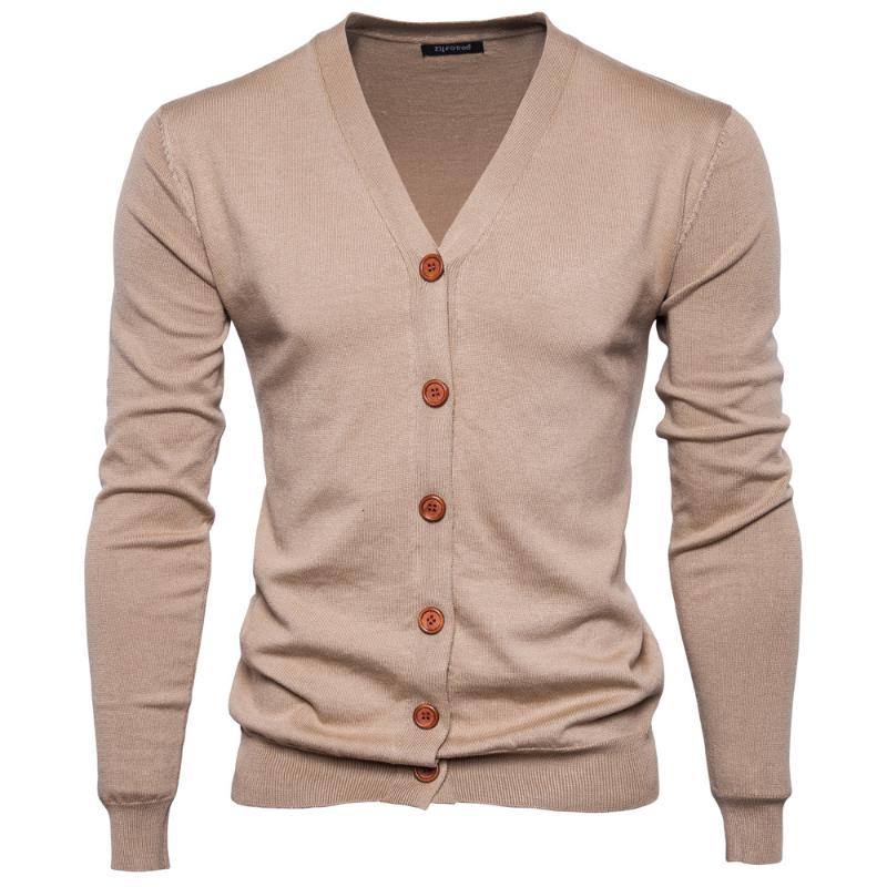 

2020 New Men Button Cardigans Sweaters Casual Men Solid Pullover V Collar Thick Cashmere Sweater Outerwear Clothing EU/US Size, Black