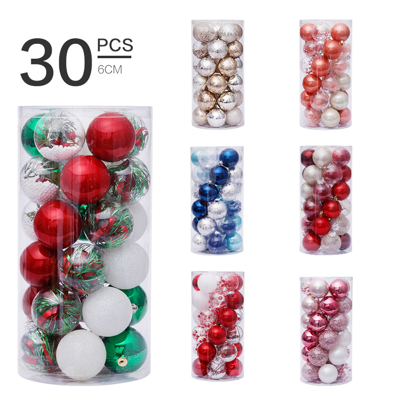 

30 Pieces Christmas Balls Ornaments Shatterproof Christmas Tree Balls Plastic Hang Pendant for Xmas Tree