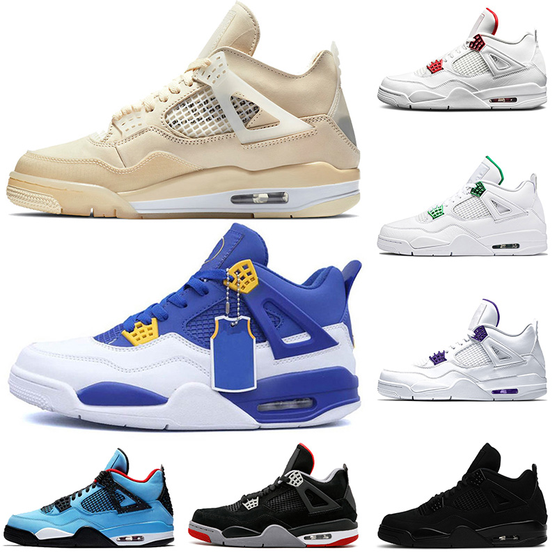

Jumpman Sail 4 4s Black Cat 2020 Mens Basketball shoes What The Carnival Pine Green Metallic Lucid Green Rasta womens trainers Sneakers, White;red
