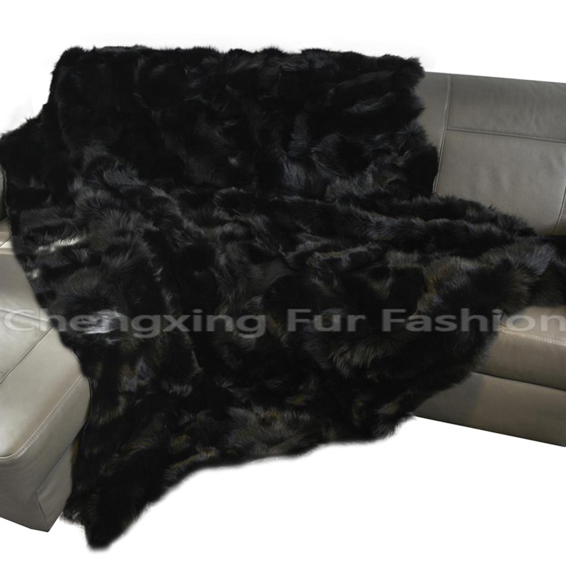 

CX-D-115 Patchwork Luxury Natural Fur Rug Carpet Mat Bedroom Blanket