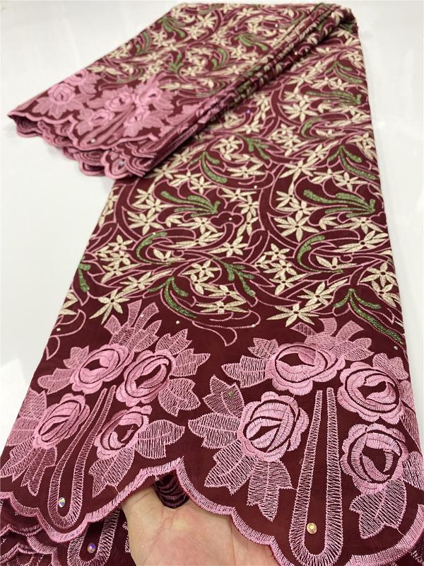 

African Lace Fabric Swiss Voile Lace Fabric 2020 High Quality Nigerian Swiss Dry Cotton Fabrics Sewing YA3480B-3