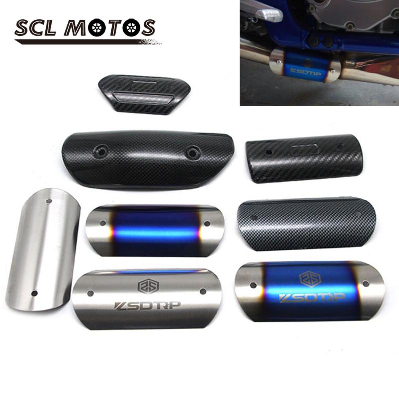 

SCL MOTOS 1PC Motorcycle Stainless Steel Exhaust Middle Link Connector Mid Pipe Protector Heat Shield Cover For TMAX530 CB400