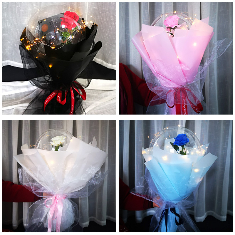 

Creative Rose Flower Set Big Balloon Confession Valentine's Day Gift Romantic Bright Rose Bouquet Party Gift Gifts for Couples