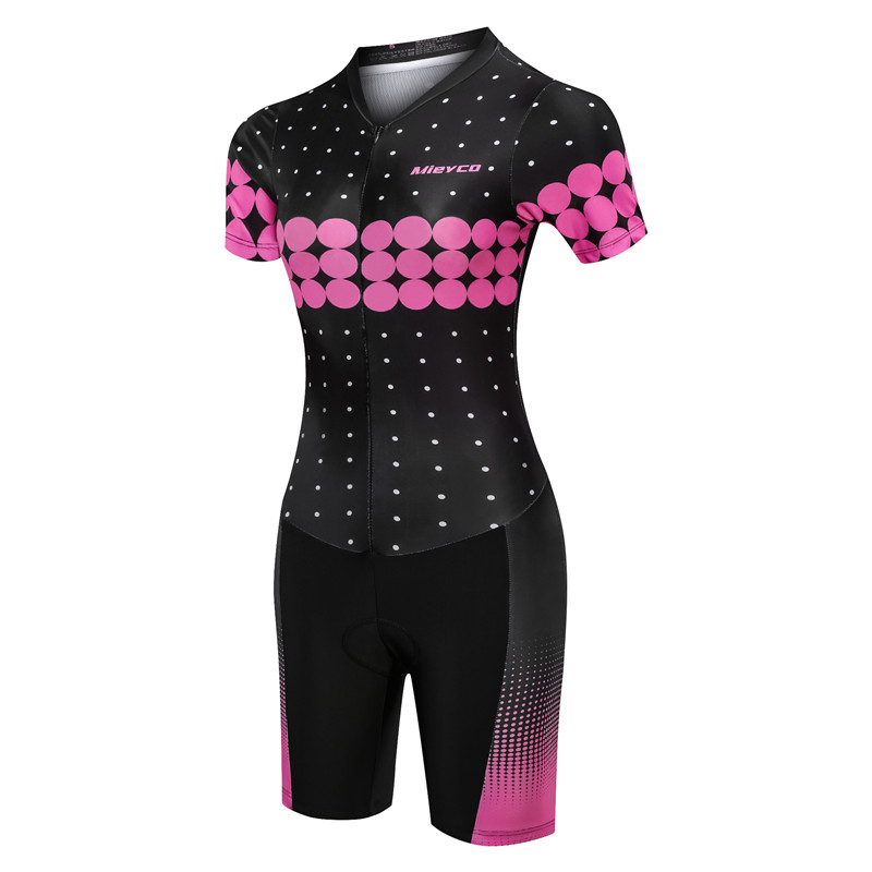 

Mieyco Pro team triathlon suit women and men cycling Jersey Skinsuit Jumpsuit Maillot roupa ciclismo cycling set Pink gel pad