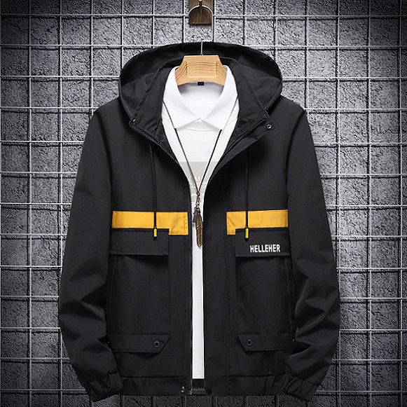 

Men Casual Jackets Male Spring Autumn Youth Fashion Loose Thin Hooded Jackets Trendy Comfortable Coats Outerwears 3 Colors Hot Sale, Black