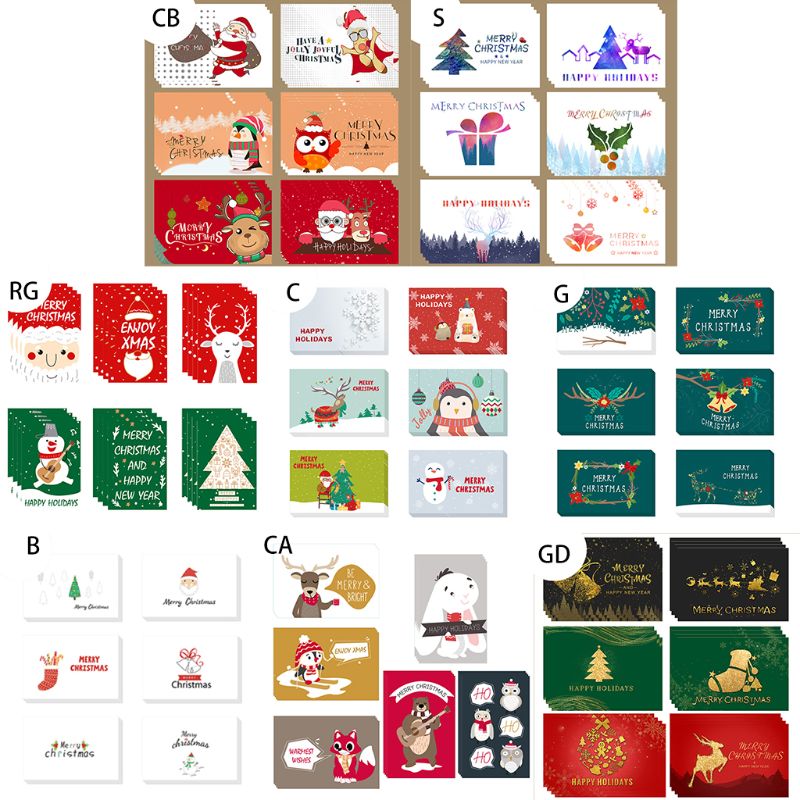 

Christmas Greeting Cards Delicate Christmas Themed Blessing Card DIY Xmas Paper Invitation Card with Envelope New Year