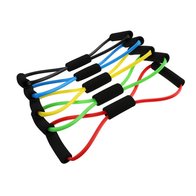 

1pcs Hot Yoga Gum Fitness Resistance 8 Word Chest Expander Rope Workout Muscle Fitness Rubber Elastic Bands For Sports Exercise