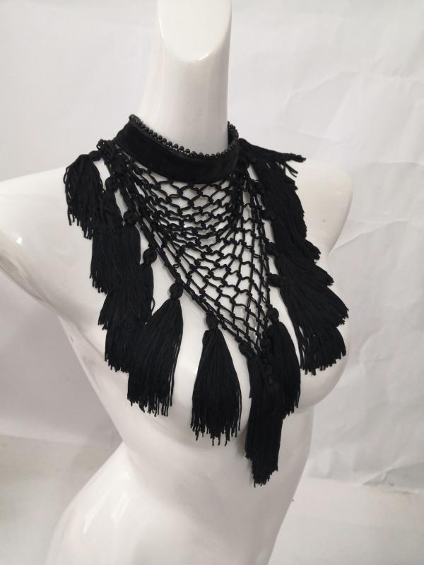 

Carnival Showgirl Triangle Tassel Collar Net Collar Neckpiece