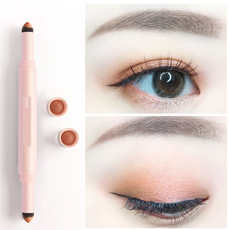 

MINSHZEE Two-color Air Cushion Eye Shadow Pen Lying Silkworm Pen Dual-use Waterproof Earth Color Mermaid Ji Stick
