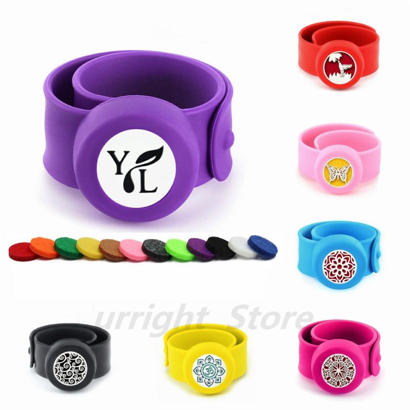 

Butterfly Silicone bangle Repellent diffuser Bracelet Stainless Steel 25mm Magnet Essential Oil Diffuser locket Perfume 10Pads