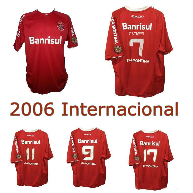 

TOP 2006 2007 Retro SC Internacional TINGA soccer jersey 06/07 football shirt MEN KIDS S-2XL, Blue