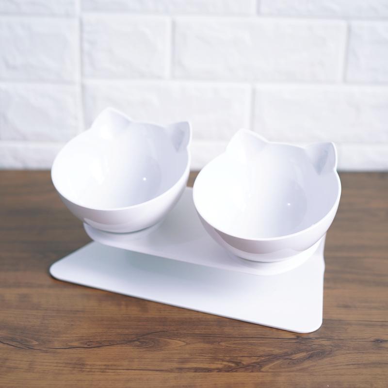 

New Non-slip Cat Bowls Mascotas Double Bowls With Raised Stand Pet &Water For Cats Dogs Feeders Pet Products Cat Bowl