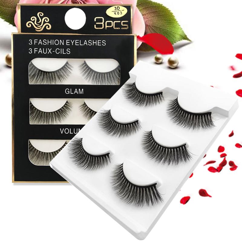 

3 pairs False Eyelashes Fake Lashes Long Makeup 3D Lashes Eyelash Extension Eyelashes Makeup Beauty Accessories