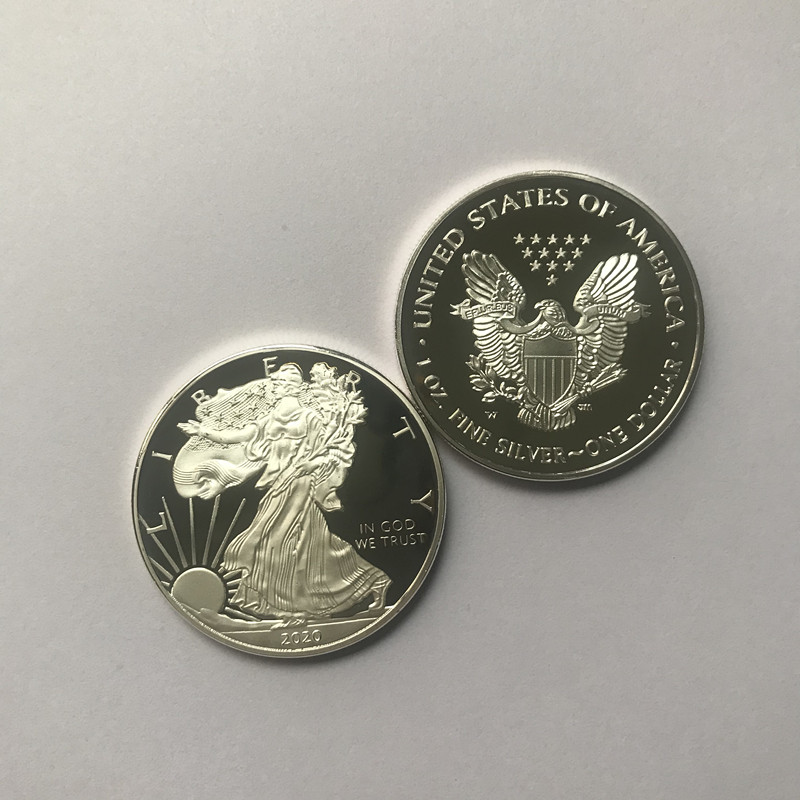 

10 pcs non magnetic statue 1oz silver plated 40 mm commemorative american decoration non currency collectible coin