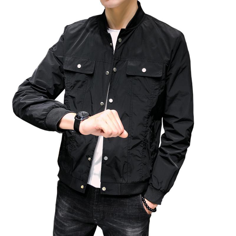 

2020 automne couture grande poche veste mâle mince beau tendance hommes coréen décontracté revers rétro outillage veste, Khaki-w08