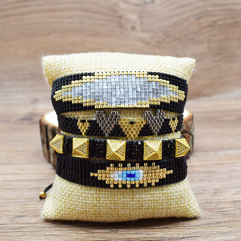 

Rttooas MIYUKI Beads Bracelets Women Evil Eye Bracelet Pulseras Mujer 2020 Femme Rivet Jewelry Handmade Bead