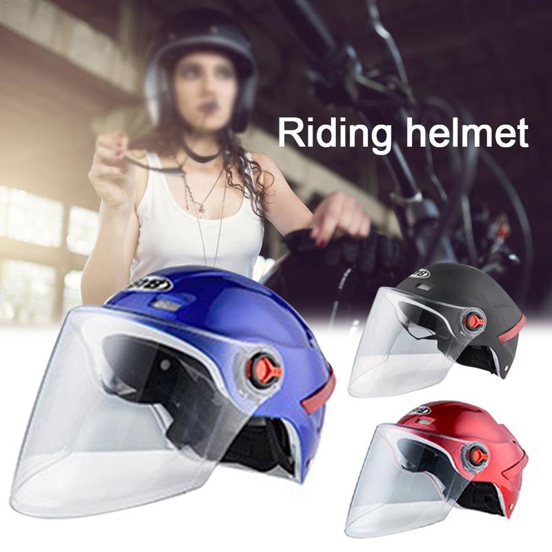 

Motorcycle Electric Vehicle Helmet Safety Sun Protection Unisex Engineering Plastic Anti Bumping Sturdy Lining Soft Comfortable, Blue