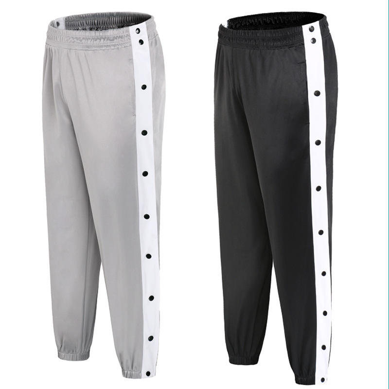2021 Men Basketball Pants Side Striped Button Easy To Wear Mens Casual