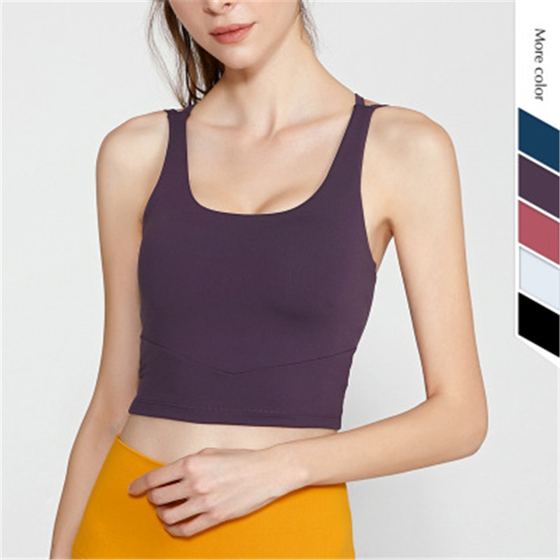 

Sports Bra Sexy Cross Strap Gym Women Yoga Fitness Push Up Yoga Bra Crop Top High Strength Beauty Back Run Sports Multicolor, Black