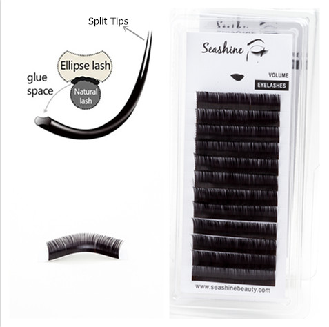 

Seashine 12 lines/tray Individual Lashes Flat Lashes Eyelashes Mink Factory Hand Made Ellipse Free Shipping