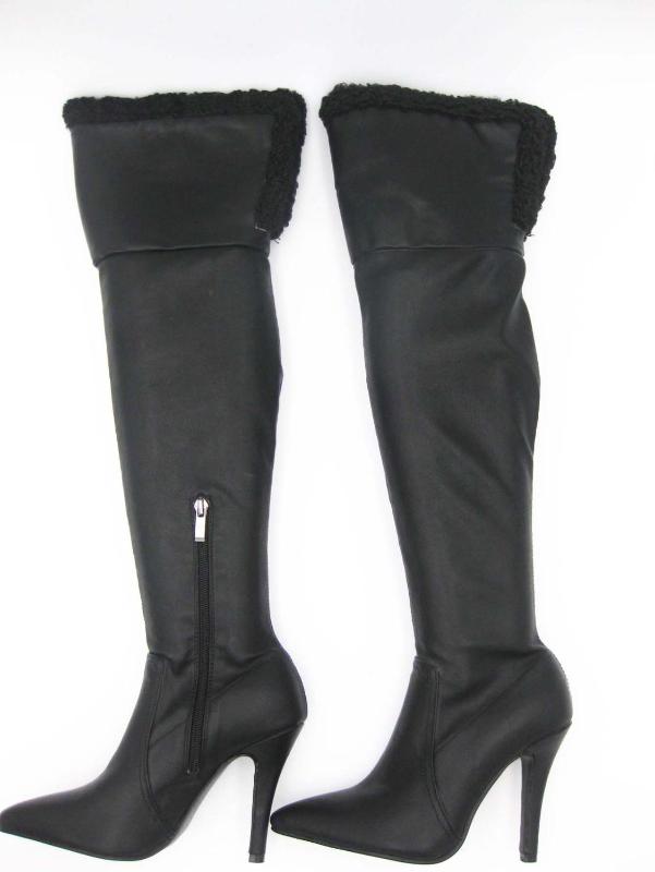 

kneel high boot women boot long women boots pointed toe boots fashion fall knee high combat, Black