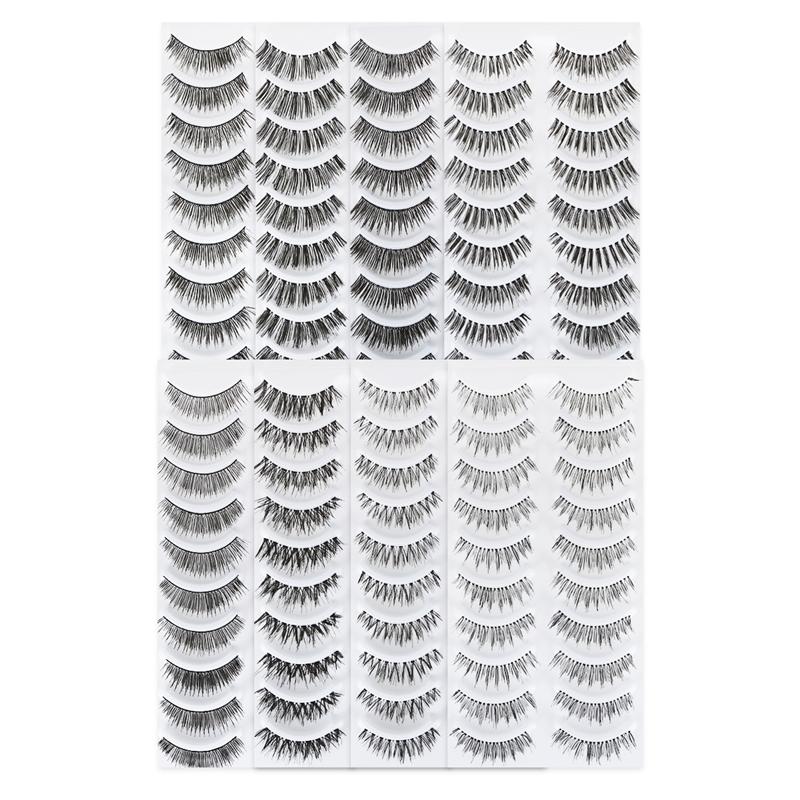 

80 Pairs False Eyelashes Set Natural Fake Eyelashes Pack Professional Eye Makeup Tools (8 Styles