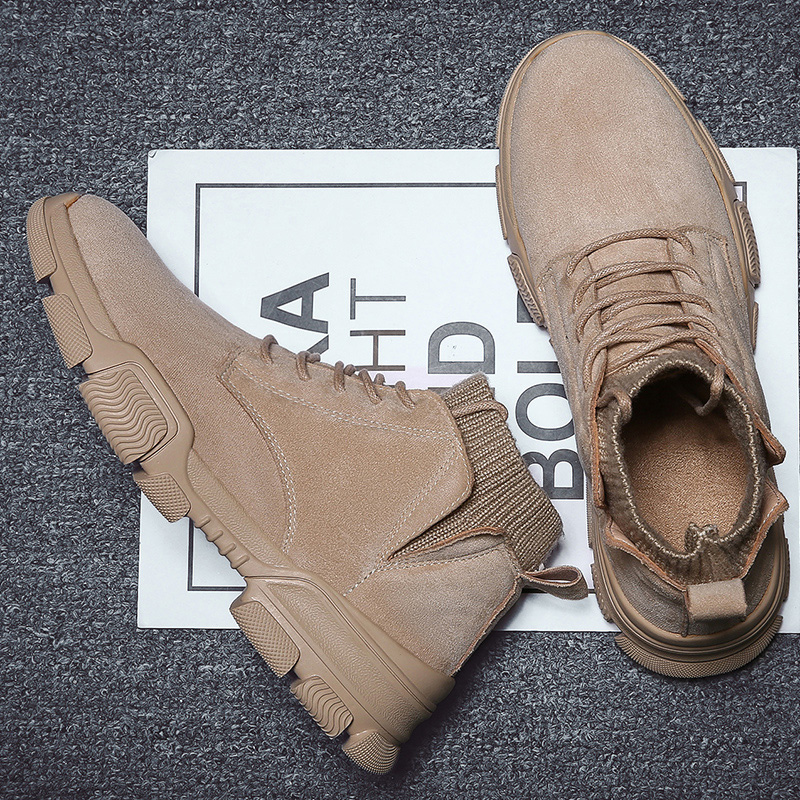 

Men Casual Shoes Desert Tactical Boots Male Outdoor Waterproof Hiking Shoes Sneakers Non-slip Wear Sports Combat Boots, Black