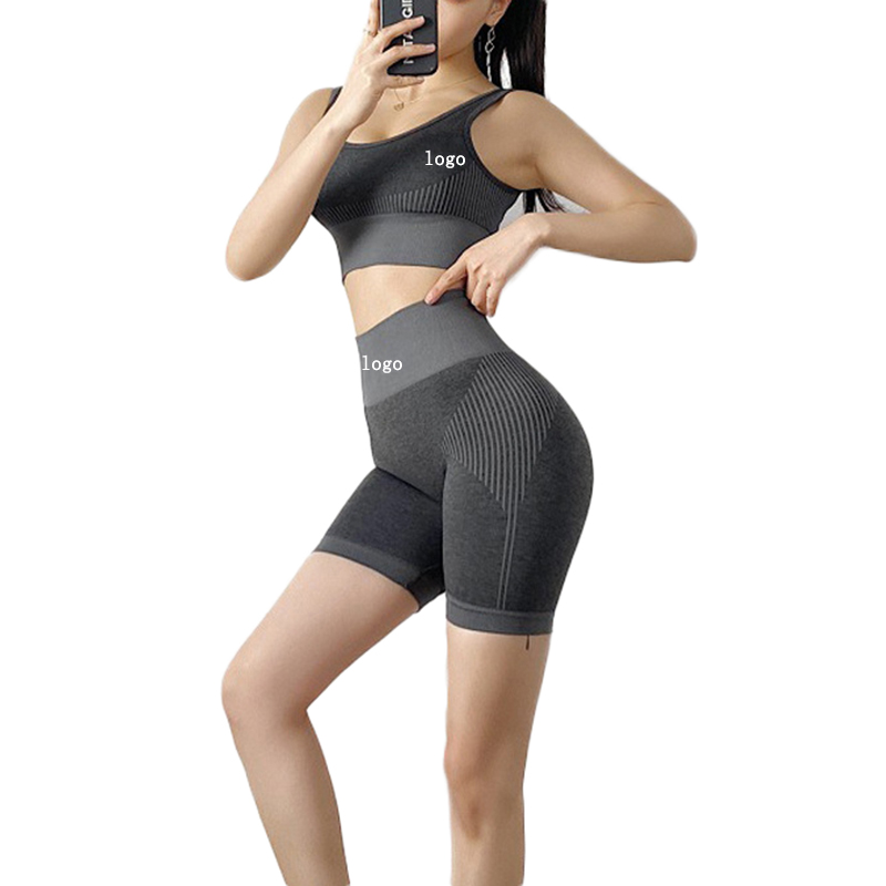 

Fitness Yoga Set women short shorts outfits Workout Clothes Sportswear running Leggings Gym set Active Wear Sport Suits, Black