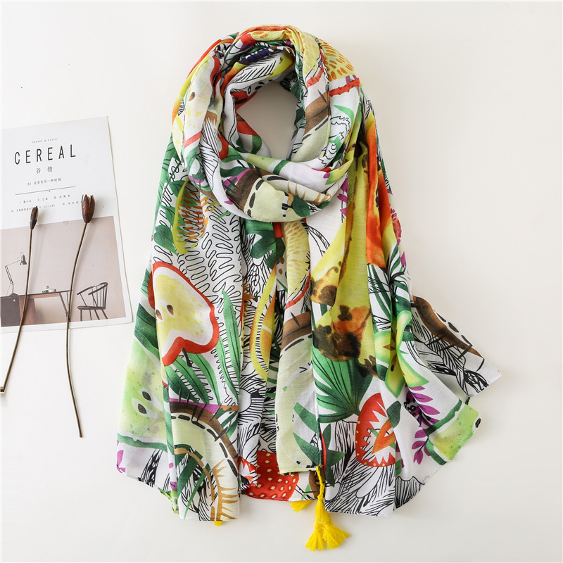 

2020 Spring Autumn Fashion Print Viscose Shawl Scarf Women High Quality Printe Warm Hijabs and Wraps Muslim Sjaal