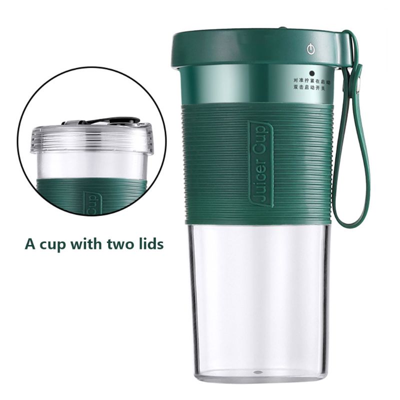 

Portable Home Electric Juicer Cup with 2 Lid Personal Size Blender Rechargeable