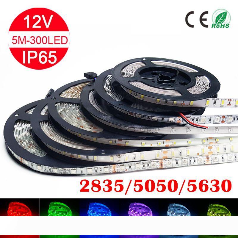 

100m warm led strip light 2835 5050 5630 smd rgb white blue green red waterproof non waterproof 300leds 3000 lm flexible mix color