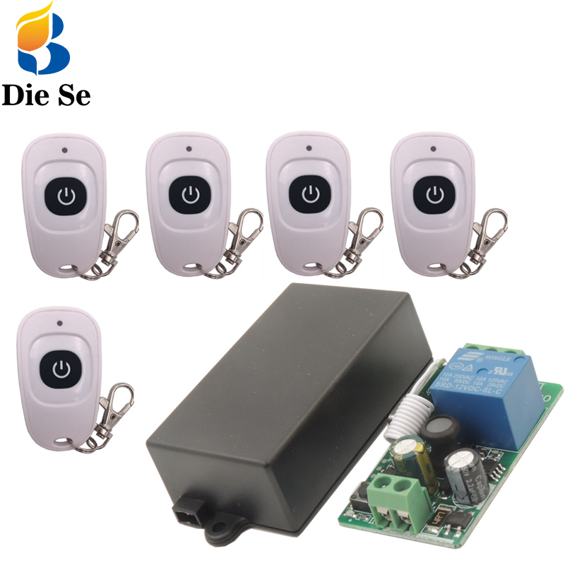

433MHz Universal Remote Control Switch AC 220V 10A 1CH rf Relay Receiver and EV1527 Transmitter Control for Wireless opener