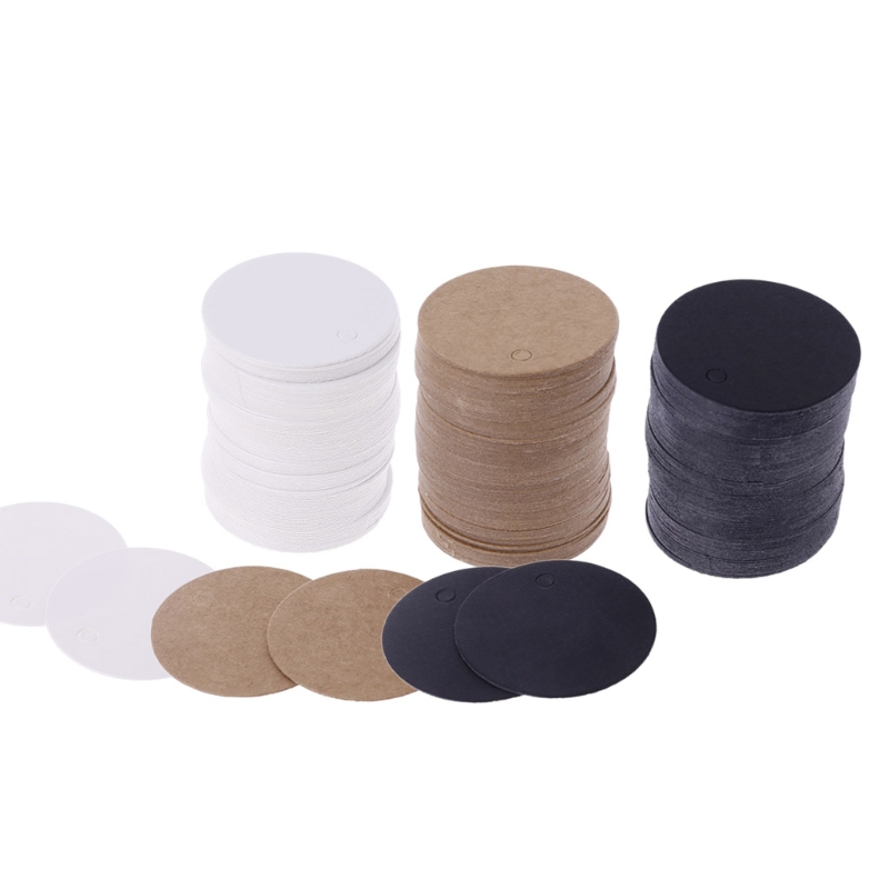 

100pcs Blank Kraft Paper Hang Tags Wedding Party Favor Label Price Gift Card 4cm H4GD