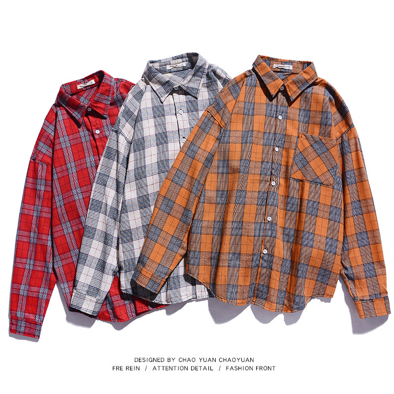 

Japan Style Brand Plaid Shirt For Men'S Long Sleeve High Quality 2020 Spring Autumn, 689 2